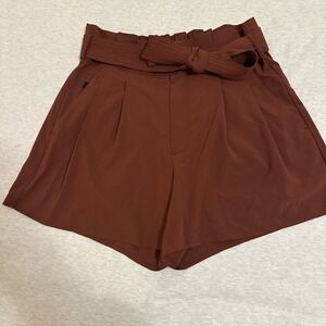 Athleta High-Waisted Rust Shorts with‎ Belt